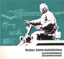 <b>Heizbare Arbeitsschutzbekleidung</b><br>Copyright: VEB Elektrogeräte- und Armaturenwerk Bad Blankenburg (Thüringer Wald)<br>Quelle: Prospekt "Heizbare Arbeitsschutzbekleidung"